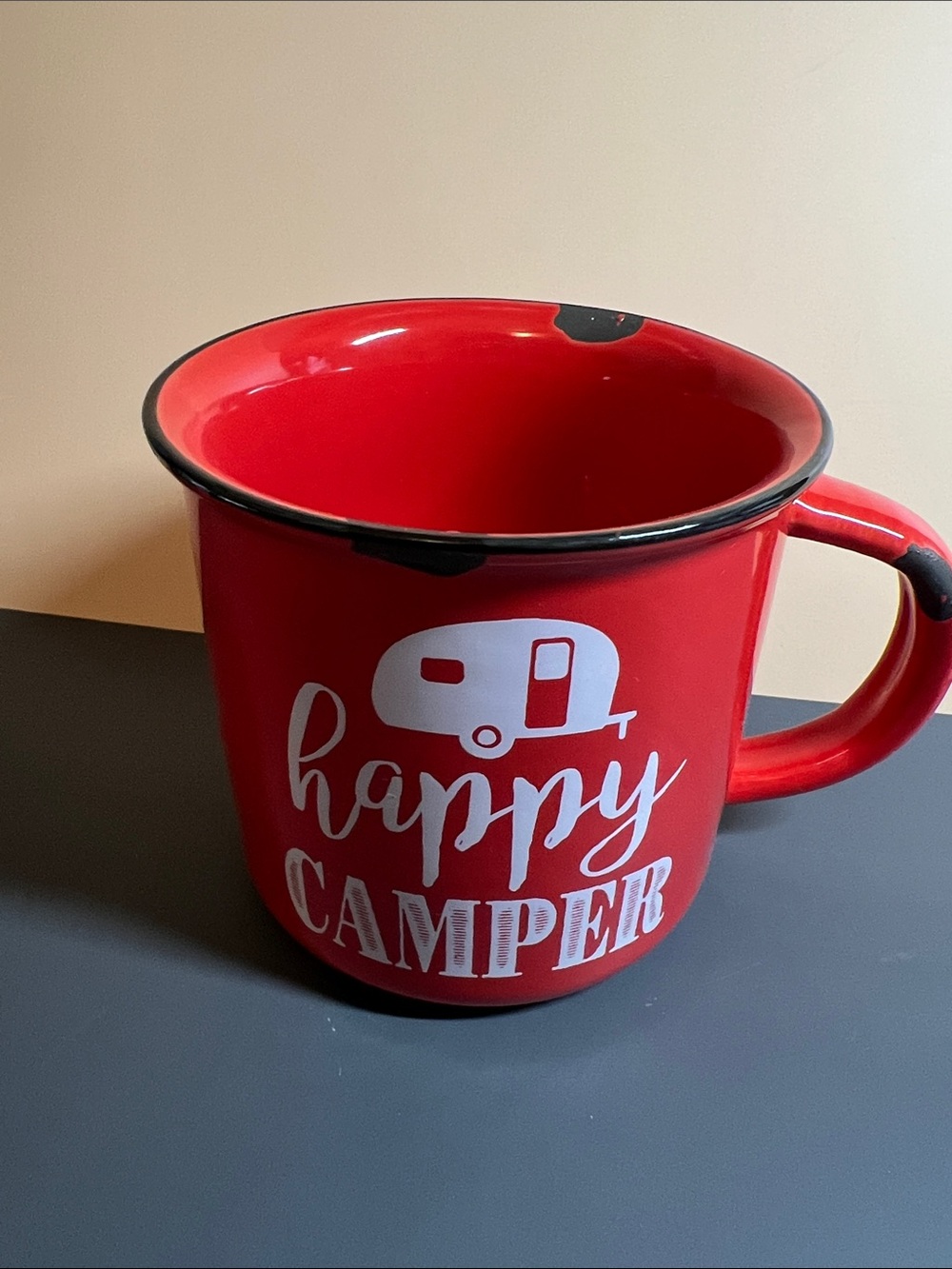 Red "Happy Camper" Camp Mug